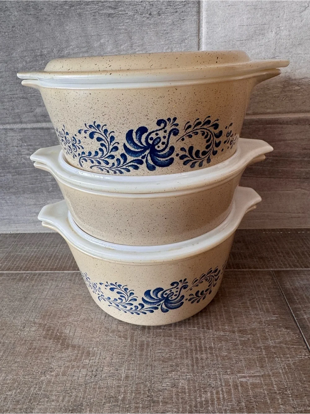 Vintage Pyrex Homestead Casserole Dish #471/#472 And #473 With Lid (6pcs)